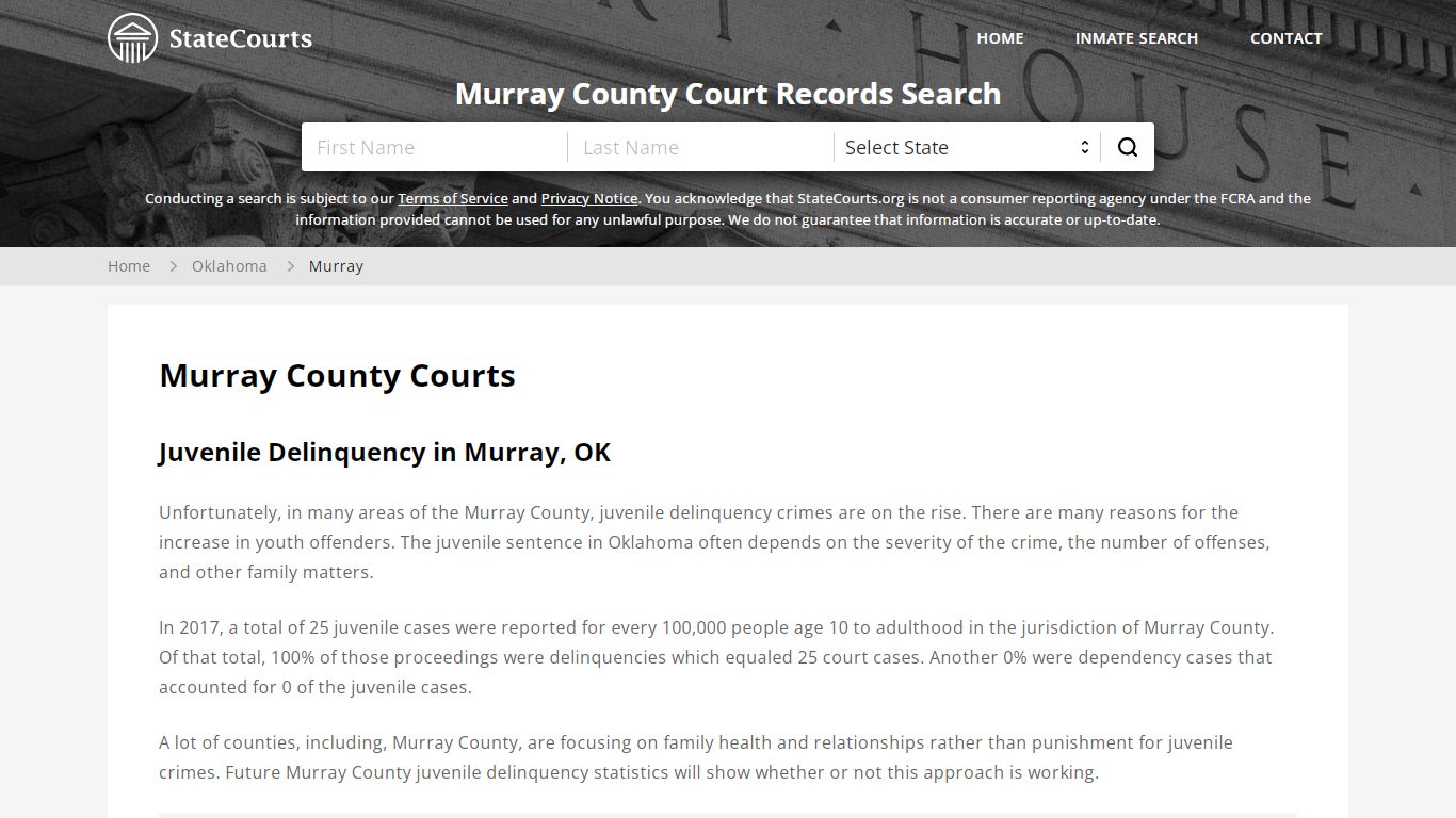 Murray County, OK Courts - Records & Cases - StateCourts